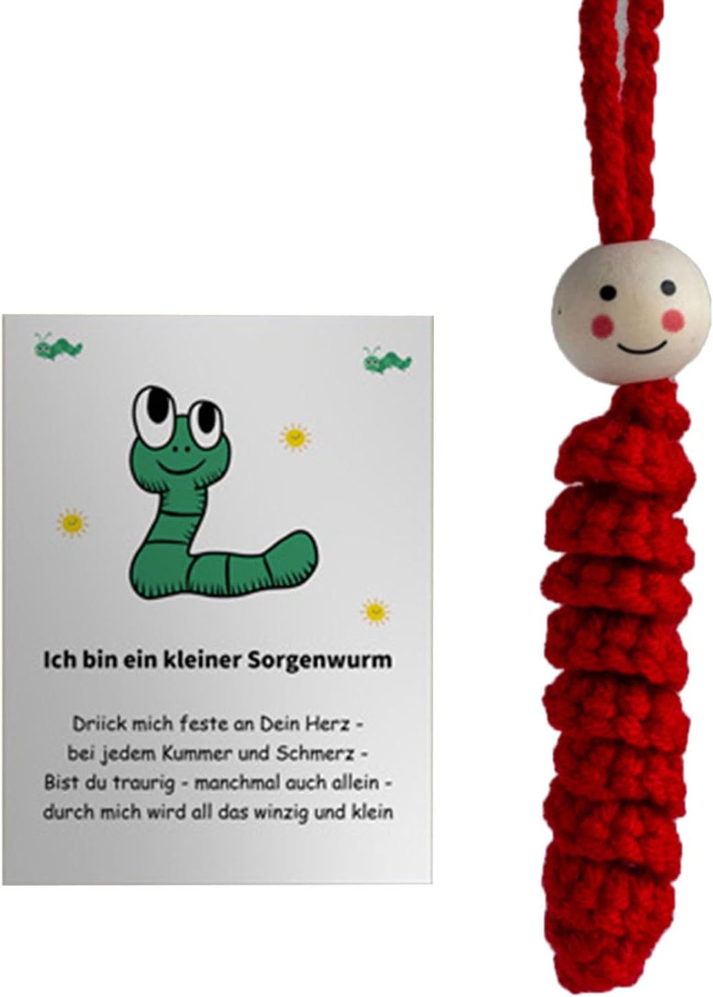 Worry Caterpillar Sensory Toy, Handmade Crochet Textured Companion for Anxiety Relief, Focus Aid, Calming Fidget Tool for Kids & Adults with Stress Management