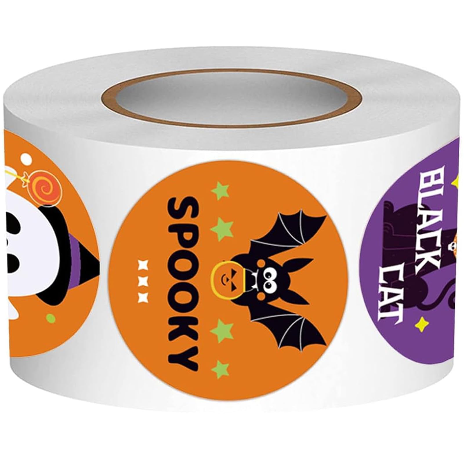 Buxuaaaa Multicolor 500Pcs / Roll Halloween Candy Bag Sticker Decorative Closures Seal Label Envelope Paster With Strong Adhesive Backing Halloween Candy Bag Seal Labels