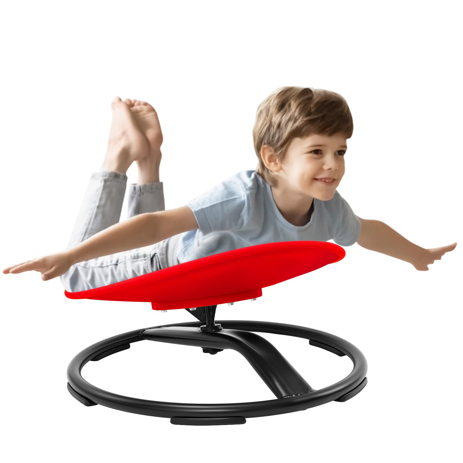 Zhenx Spinning Chair for Kids, Sensory Toy Chair, Autism Kids Swivel Chair, Wobble Chair Kids Balance Toys, ADHD Children Swivel Chair, Teeter Popper(Red)