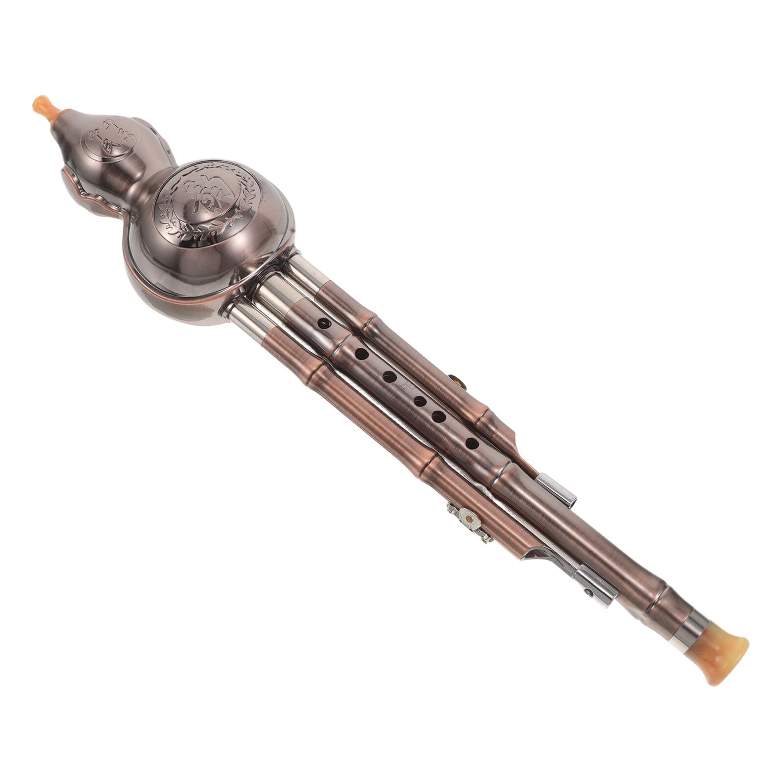 ERINGOGO Professionelle Hulusi Flöte B Kupferbeschichtet Dreiton Chinesisches Kürbis-blasinstrument für Anfänger Schüler Traditionelle Musik Übung und Festival