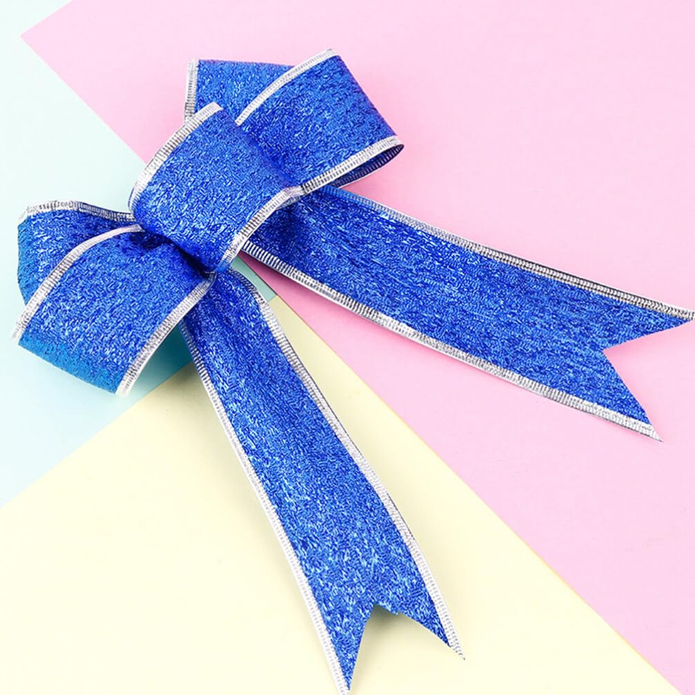Ciieeo 15stücke Glitzernde Weihnachtsbänder Bogen Knotenschleifen Für Weihnachtsbaum Und Blau Zur Dekoration Von Türen Wänden Und Tischen