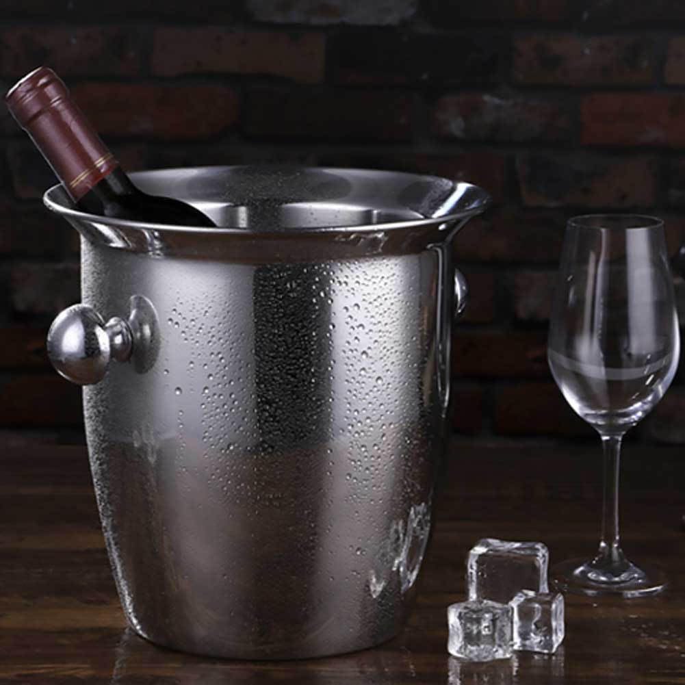 Cubo de hielo para vino - Recipiente de hielo de doble pared de acero | inoxidable - Enfriador de bebidas para , accesorios de bar, hotel, restaurante, hogar