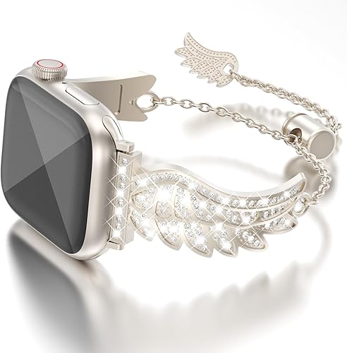 WINGLE Starlight - Correa para Apple Watch de 1.575 pulgadas, 1.614 pulgadas, 1.496 pulgadas, para mujer, Apple Watch Series SE 9, 8, 7, 6, 5, 4, 3,