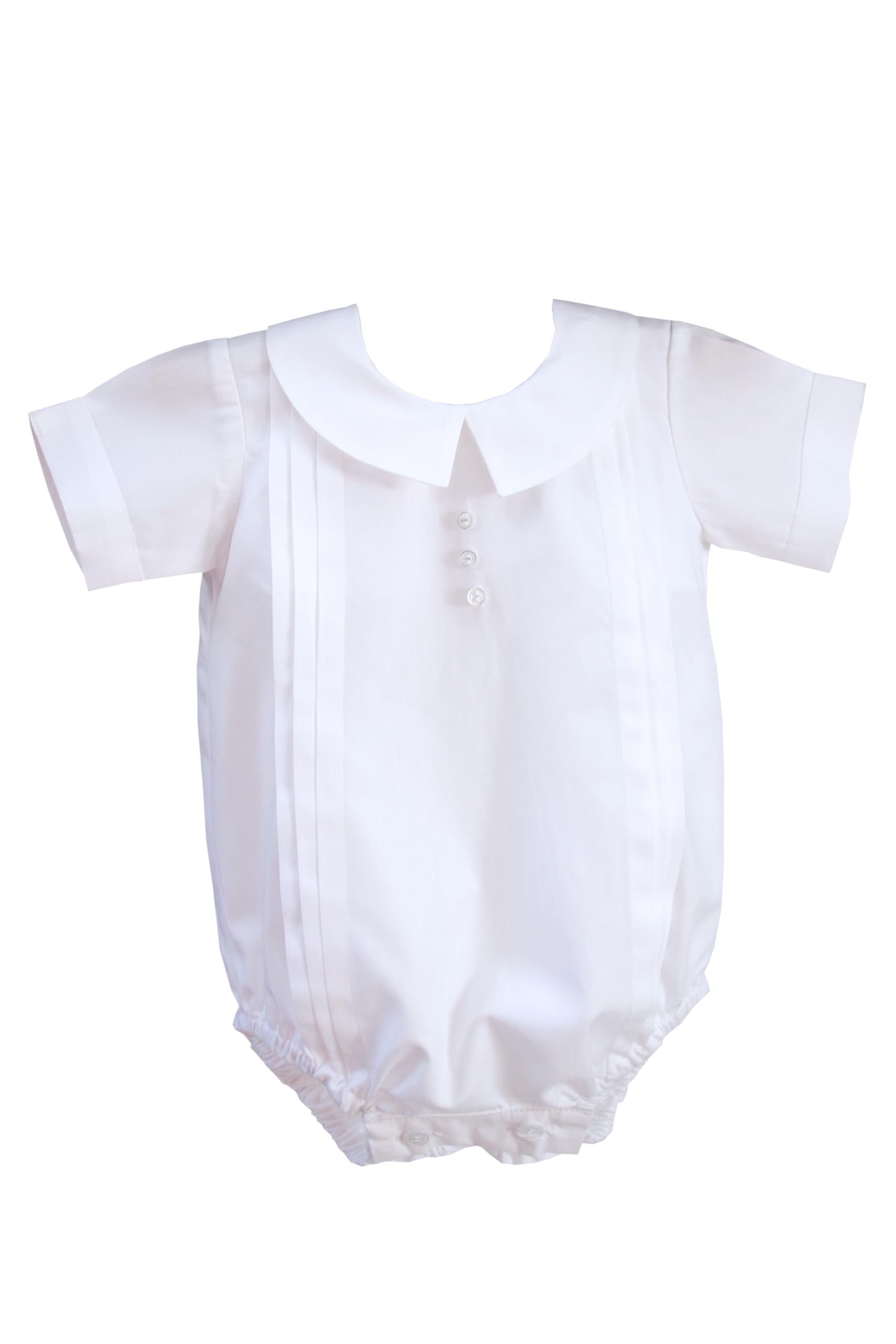 Carouselwear David Christening Dedication Boys Outfit Bubble Romper for Ceremonies White