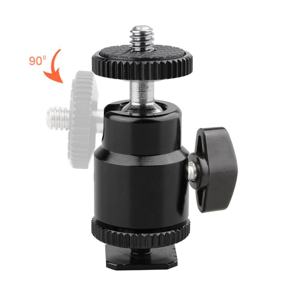 CAMVATE 1/4 Mini tête à rotule Flash Hot Shoe Support à vis for Trépied pour Appareil Photo