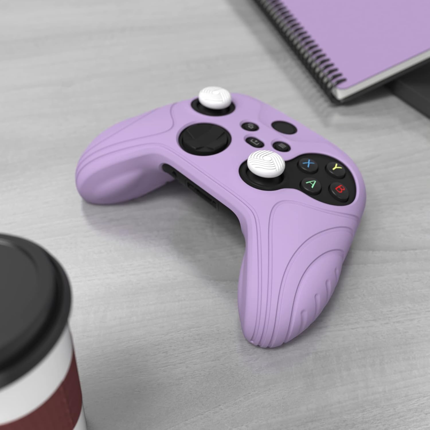 eXtremeRate PlayVital Samurai Edition Anti-Slip Controller Grip Silicone Skin for Xbox Core Controller, Ergonomic Protective Case Cover for Xbox Series S/X w/Thumb Grips - Mauve Purple - Image 5