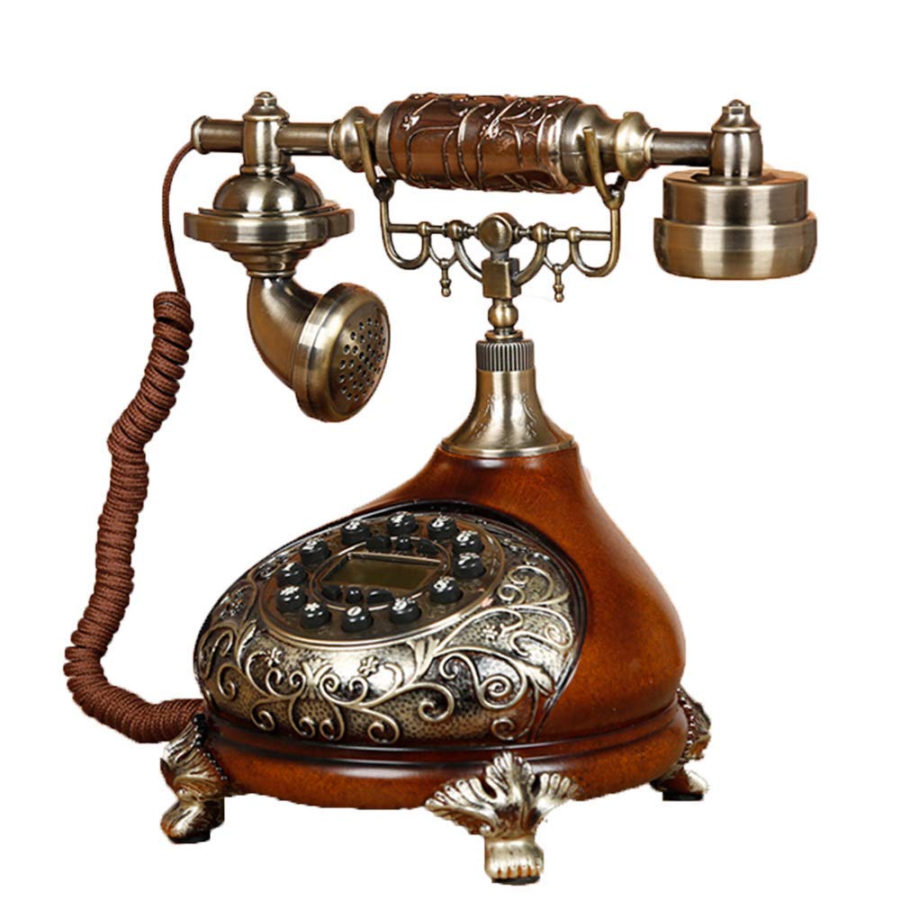 Téléphone Retro Vintage Phone, clé en Silicone rétro européenne Antique Creative Simple Home Salon Bureau décoration de téléphone Fixe,White
