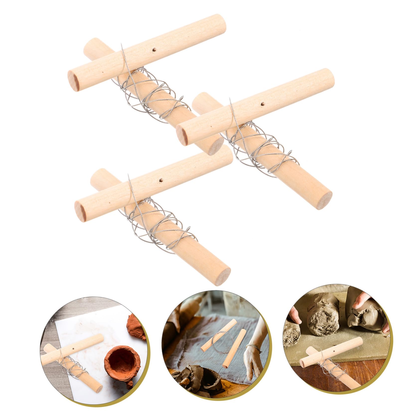 BENECREAT 2 set di Stampi per Ceramica, Strumenti per Argilla In Legno, Inclusi Stampi Superiori In Legno e Ceramica, Manici Intercambiabili Da 10.2 cm per Realizzare Ciotole,Halloween Christmas