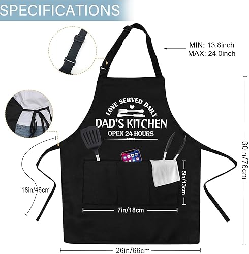 Miniatura 2 de Delantales de parrilla para hombres, espalda de Cnavas Corss con bolsillos grandes, delantales de chef ajustables, regalos divertidos para hombres