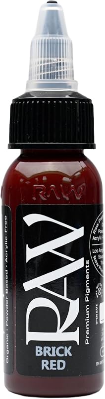 Raw Tinta para tatuagem Brick Red, frasco de 30 mL