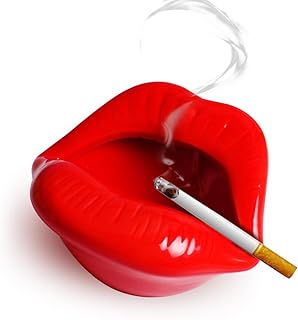Cute Wine Red Lips Ceramic Cigarette Ashtrays Creative Personality Mouth Smokless Ashtrays Holder Home Decorations
