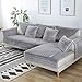 Produktbild FDJKGFHGFCGDFGDG Volle deckung schonbezug sofa,Winter Anti-rutsch plüsch sofabezug Rückenlehne zu decken Moderne schlichtheit couch abdeckungen Sofabezug für wohnzimmer -Grau 110x210cm(43x83inch)