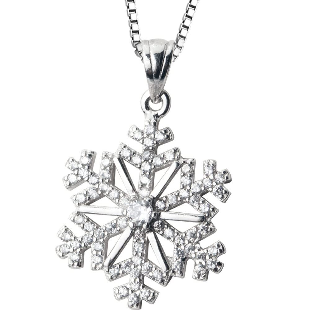 Srebrny naszyjnik, naszyjnik z płatkiem śniegu dla kobiet S925 Sterling Silver płatek śniegu z cyrkonią naszyjnik Dainty modny Choker naszyjnik łańcuszek Bohemia biżuteria dla jej dziewczyn pary