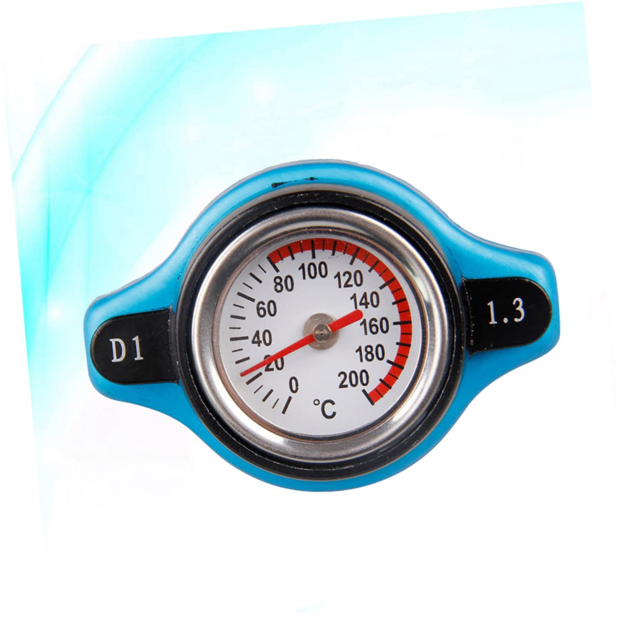 POPETPOP Tapa de Radiador con Indicador de Temperatura, Tapón Térmico para Coche, Aleación de Aluminio, 1.3 Bar, Lectura Clara y Fácil