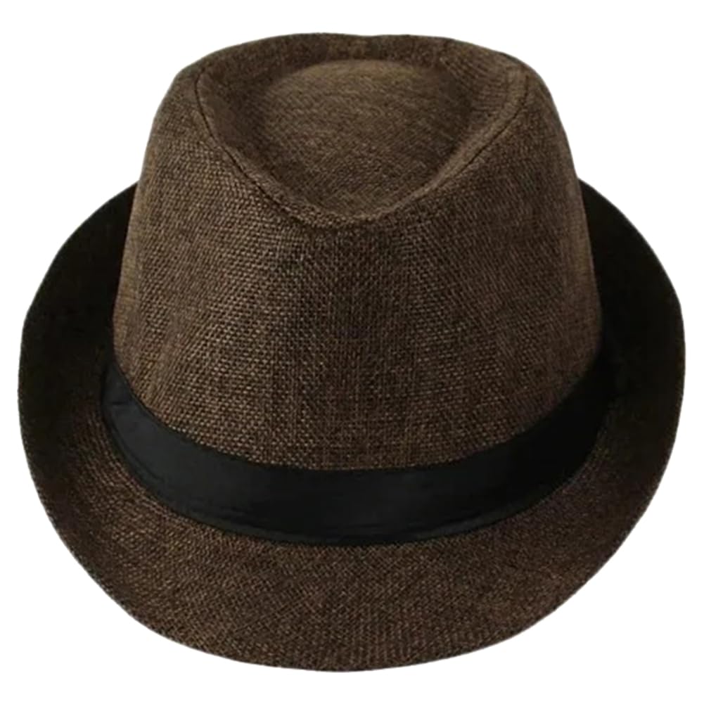 Sombreros Panamá de ala Corta, Sombreros Fedora Unisex para la Playa, Ideales para Fiestas, Disfraces y Bodas.