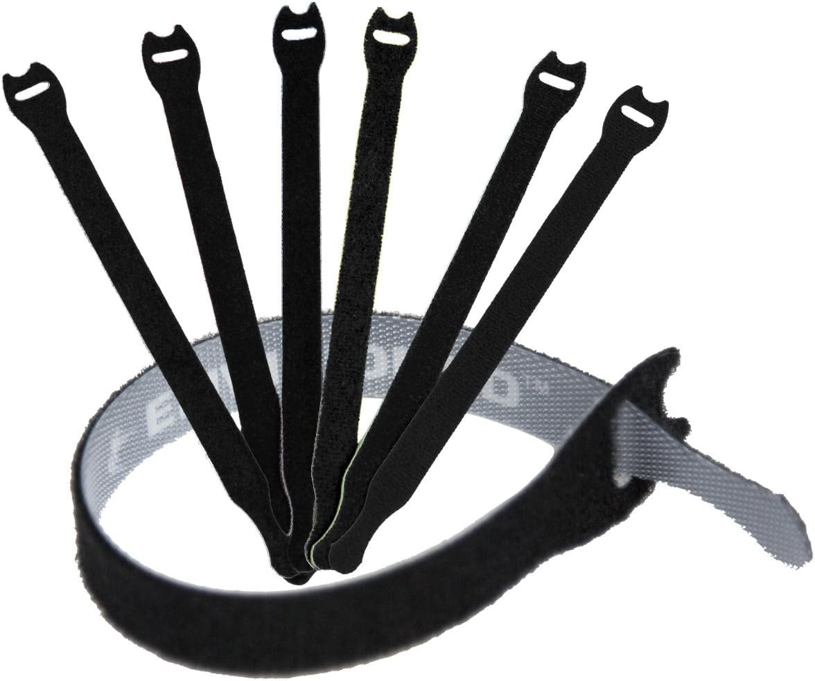 ENVISIONED Reusable Cable Ties 1/2" x 4" for Cable Management and Organizing Cords - 30 Pack (Black)