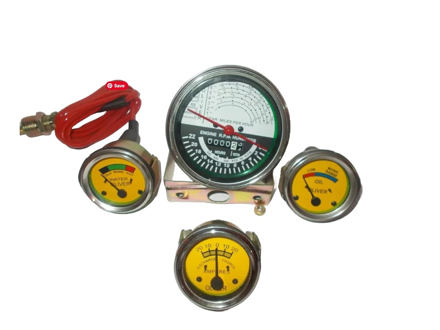 Gagues Set 4 pcs Tachometer Temp Gauge Oil amp Gauge fits Oliver Tractor Super 55 66 67