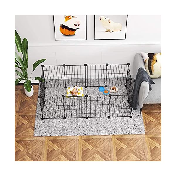 CAHOME-Pet-Playpen-Small-Animals-Supplies-12-Panels-Exercise-Playpens-Cage-C-Grids-Portable-Yard-Fence-Indoor-Ideal-for-Guinea-Pigs-Puppy-Pet-Products-DIY-Metal-Yard-Fence-12–15-Black CAHOME-Pet-Playpen-Small-Animals-Supplies-12-Panels-Exercise-Playpens-Cage-C-Grids-Portable-Yard-Fence-Indoor-Ideal-for-Guinea-Pigs-Puppy-Pet-Products-DIY-Metal-Yard-Fence-12–15-Black