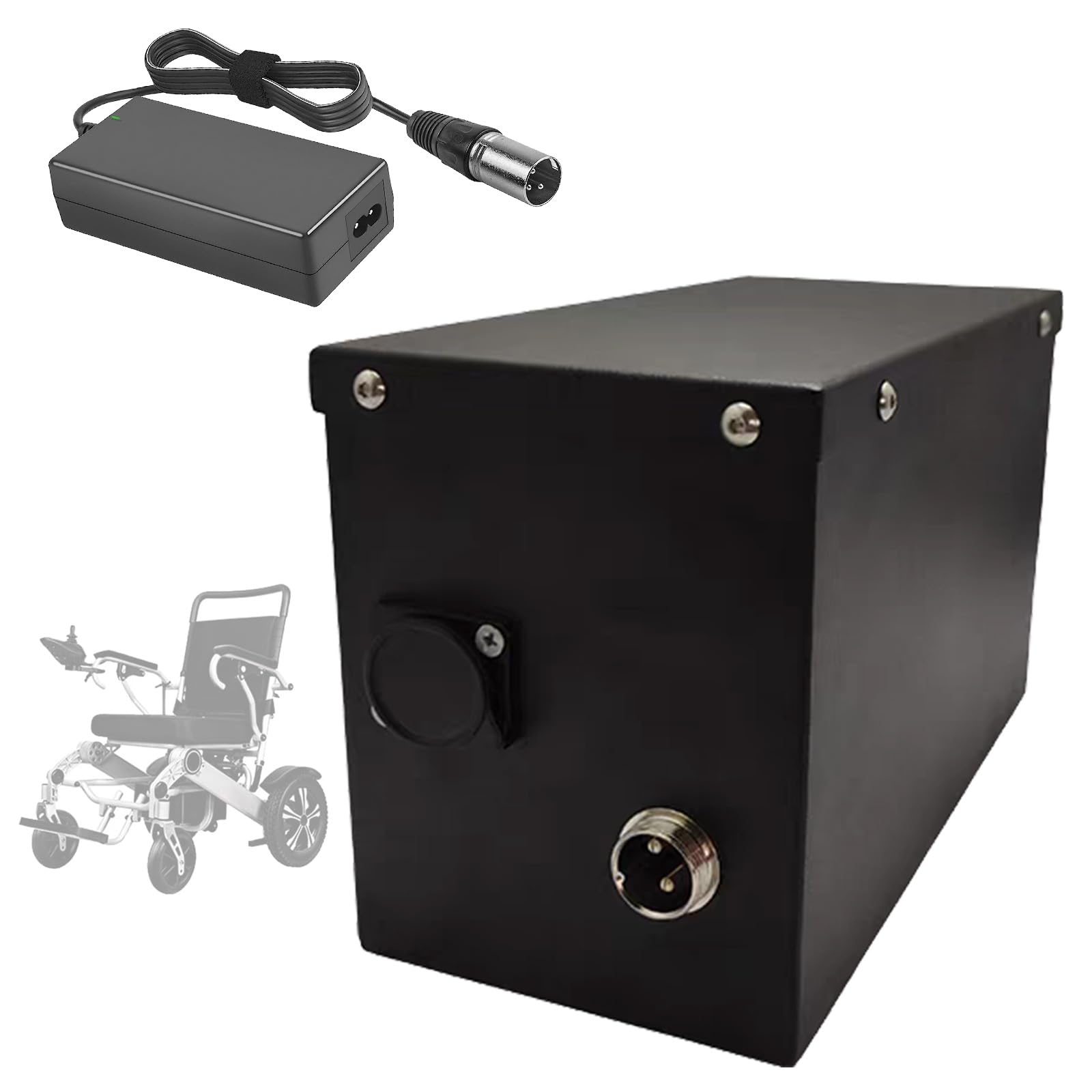 Batería Recargable 24 V, 8 Ah, 24 Ah, 30 Ah y 13 Ah Batería de Litio 24 V Baterías para Silla de Ruedas eléctrica para Motor 50 W a 1500 W con Cargador y Puerto GX20,24v8ah