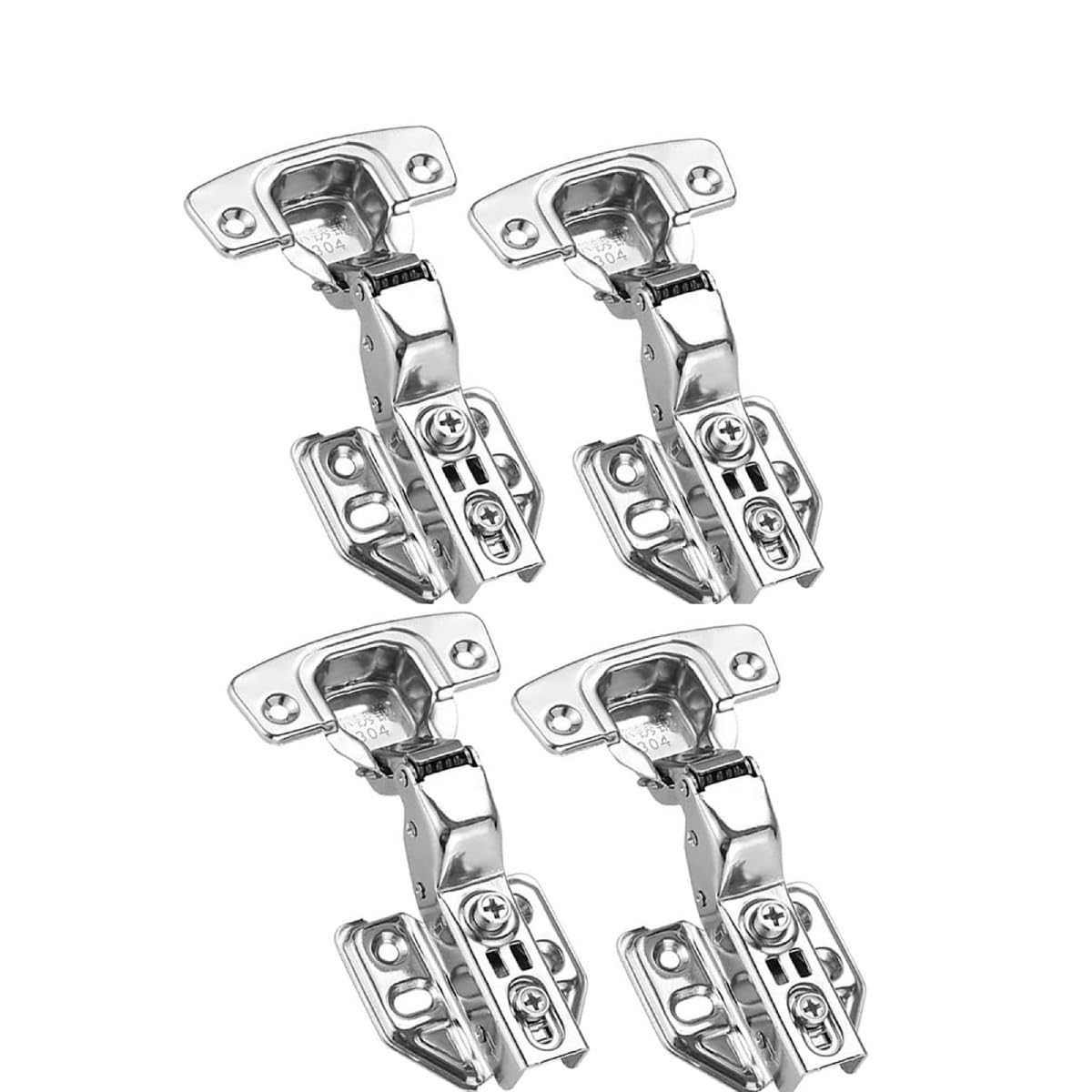 Dmlayhp 4 Pcs 4Pcs Stainless Steel Cabinet Door Hinges Hydraulic Damper Buffer Soft Close Wardrobe Door Concealed Hinges With Screws