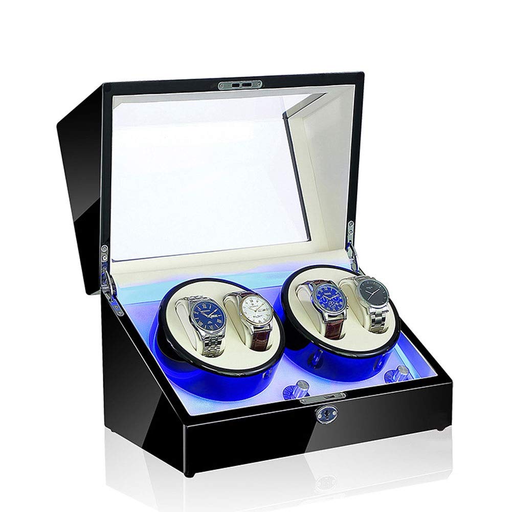 CGCSYZ Watch Winder Box, LED Light 5 Rotation Mode Automatic Mechanical Watches Display Box - Available In 5 Styles (B)