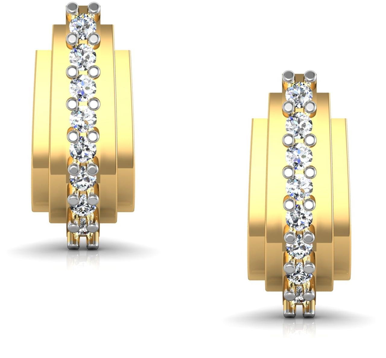 New Collection 14k (585) Yellow Gold Stud Earrings-image-7