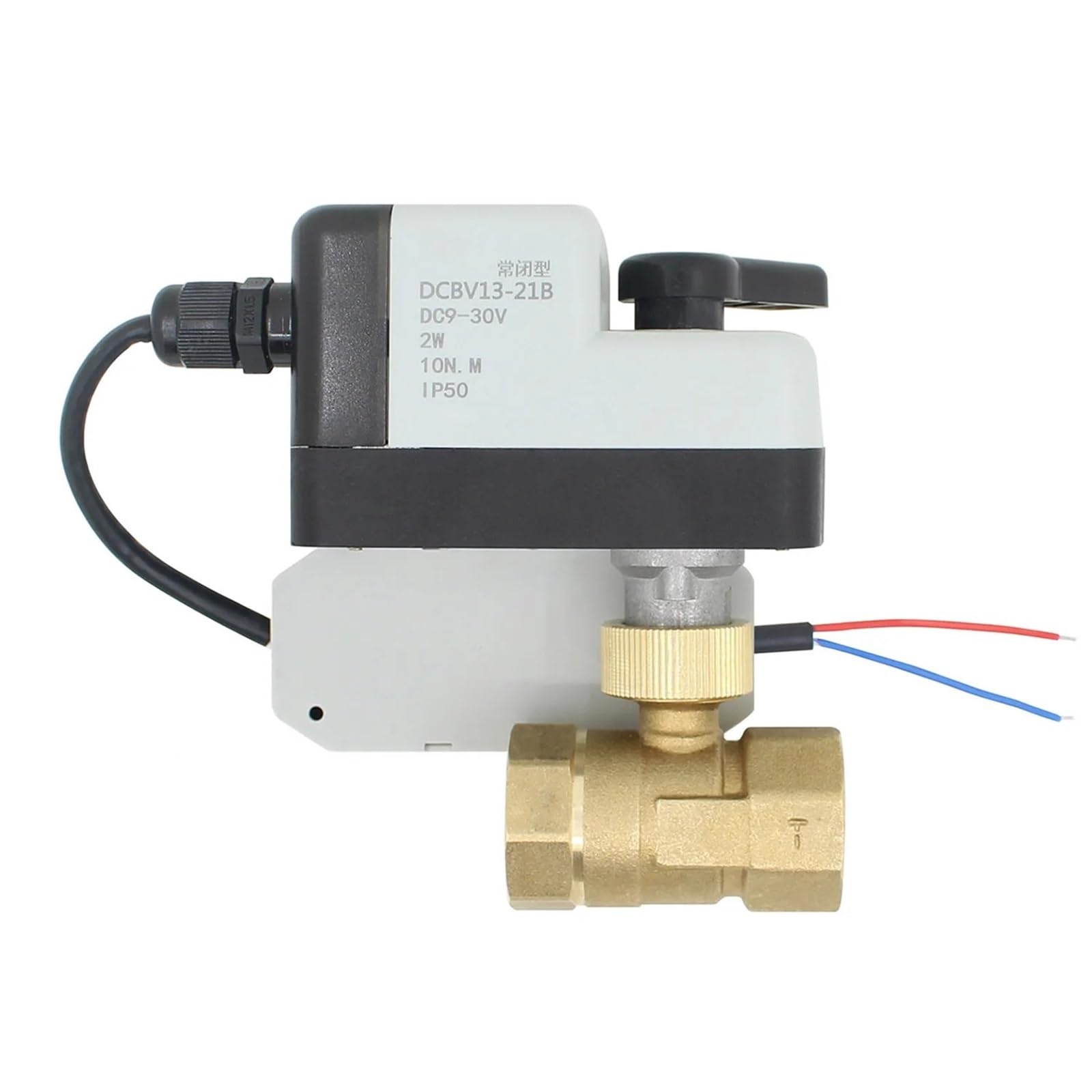Vanne motorisée électrique AC100-230V DN20 vanne normalement fermée commande 2 fils