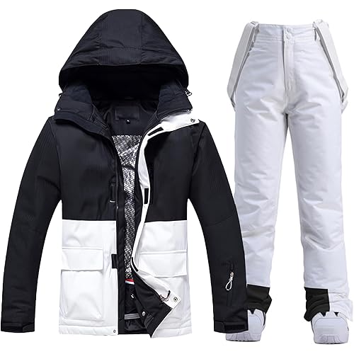 RIUIYELE Women's Ski Jackets and Pants Set Waterproof Insulated Snowsuit Winter Warm Skisuit Fashion Snowboarding Snow Coat