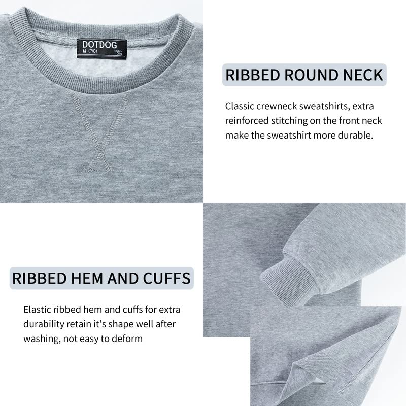 DOTDOG Unisex Youth Soft Brushed Fleece Basic Crewneck Pullover Sweatshirt for Boys or Girls (Age 3-12 Years)4