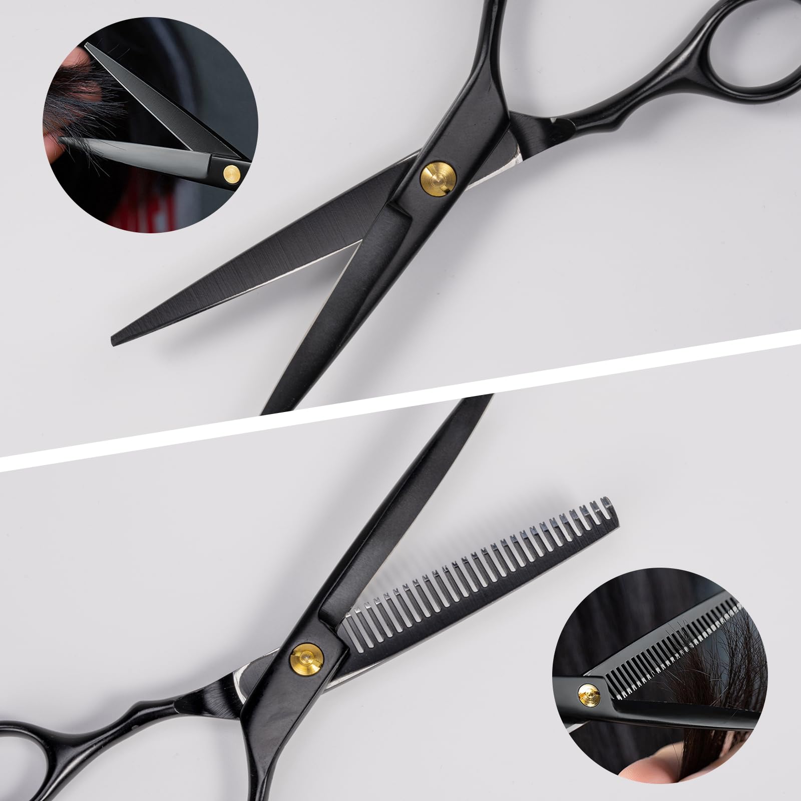 Carehabi Kit Capelli Forbici Parrucchiere Professionali Forbici per Capelli Forbice per Sfoltire i Capelli Forbici Capelli per Uomini e Donne - 12PCS