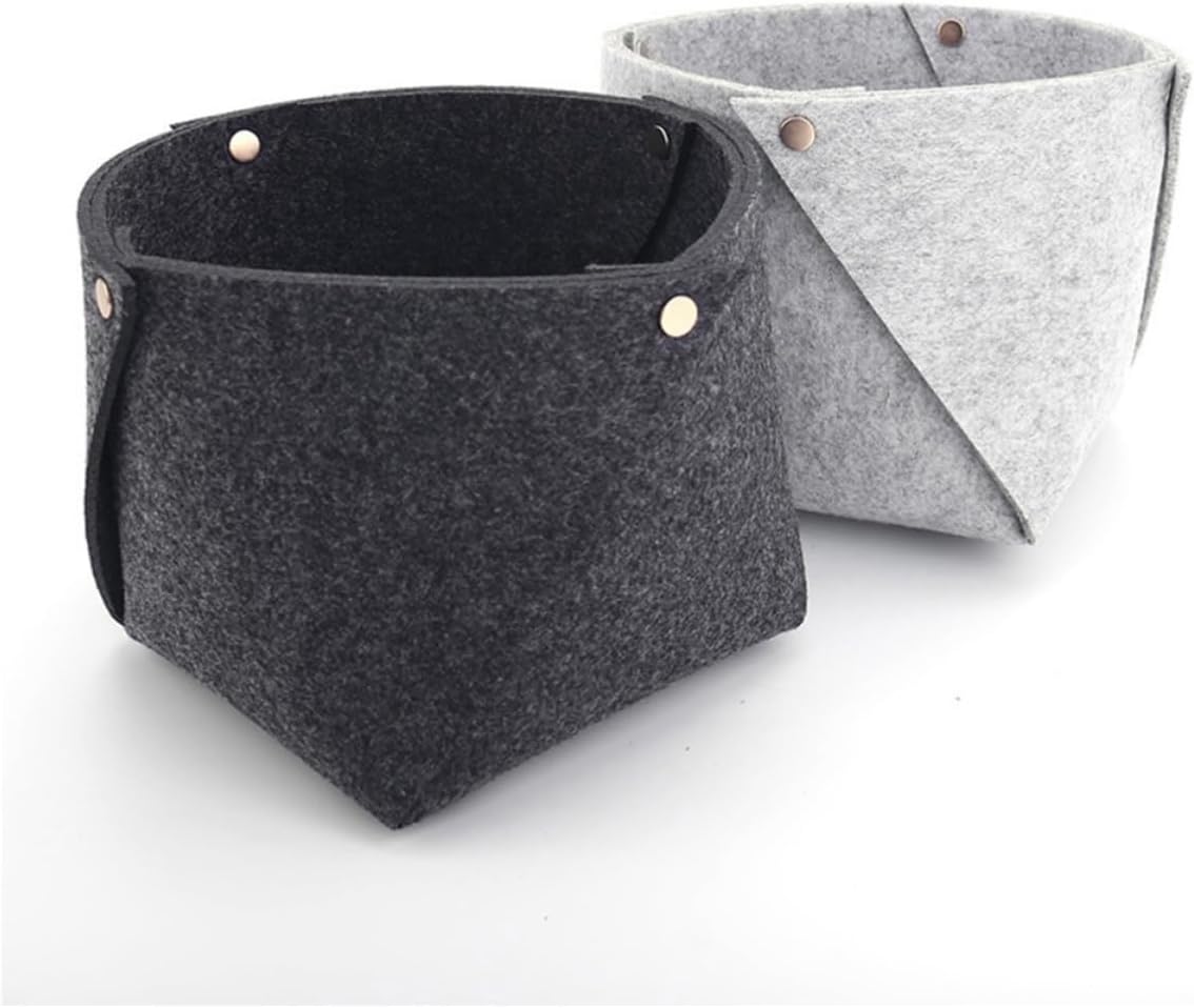 Felt Desktop Storage Basket Organizer for Home Bedroom Grey