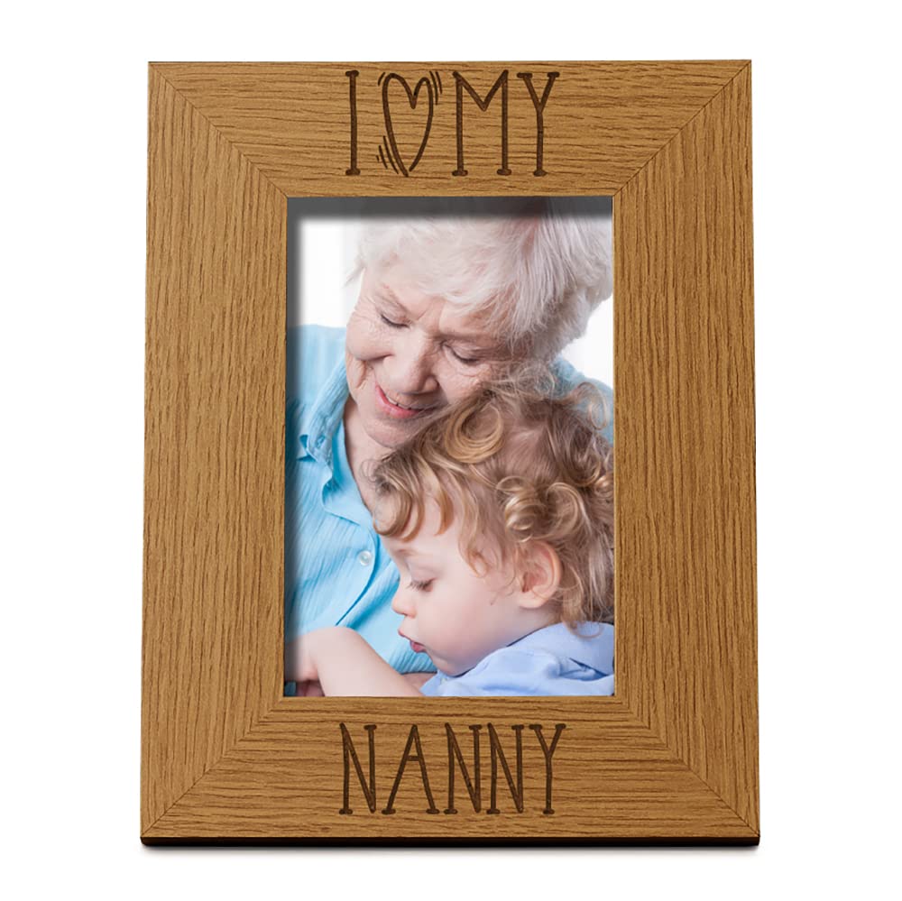 Ukgiftstoreonline Brown I Heart My Nanny Love Photo Frame (4 X 6 Inch)