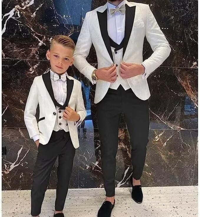 3 Piece Men's Suits Jacquard Set One Button Blazer Jacket Vest Pants Men Suits Slim Fit Wedding Tuxedo3