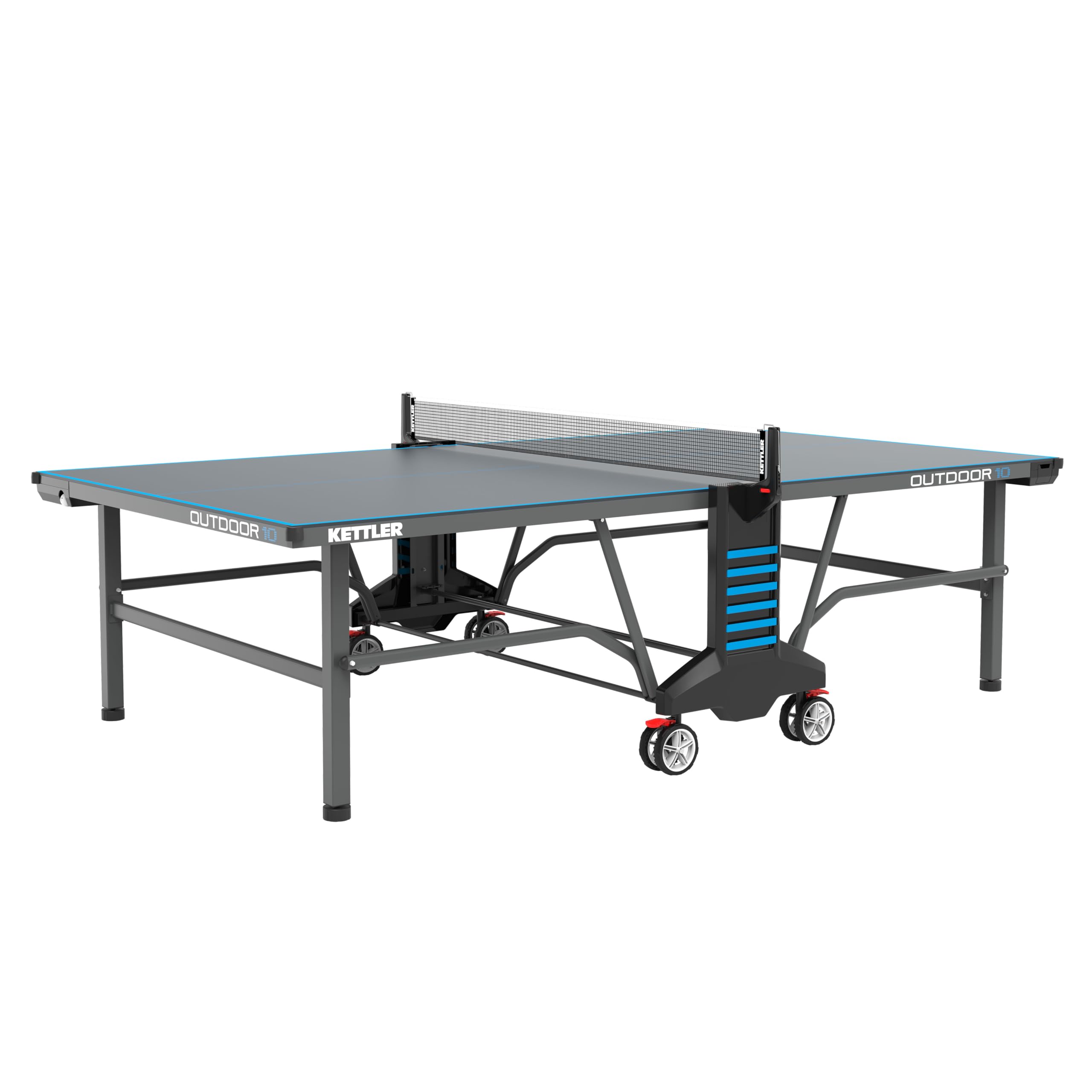 KETTLER Outdoor 10 Table Tennis Table 4-Player Bundle