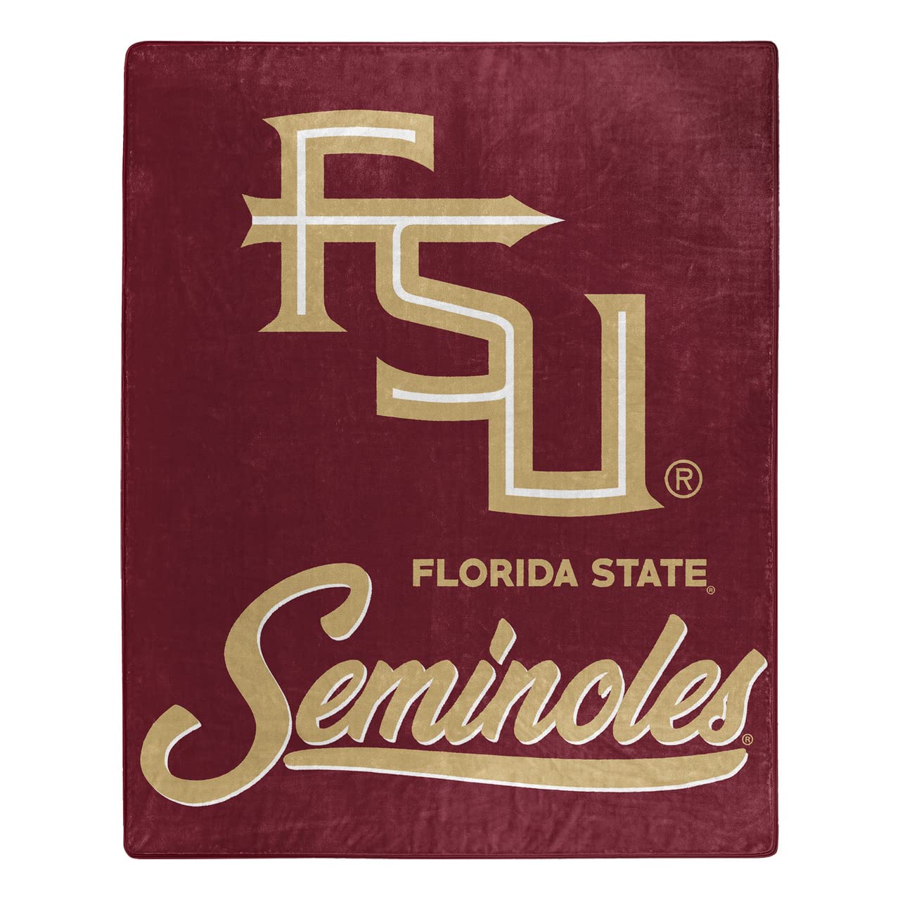 Northwest NCAA Florida State Seminoles Unisex-Adult Raschel Throw Blanket, 50" x 60", Signature