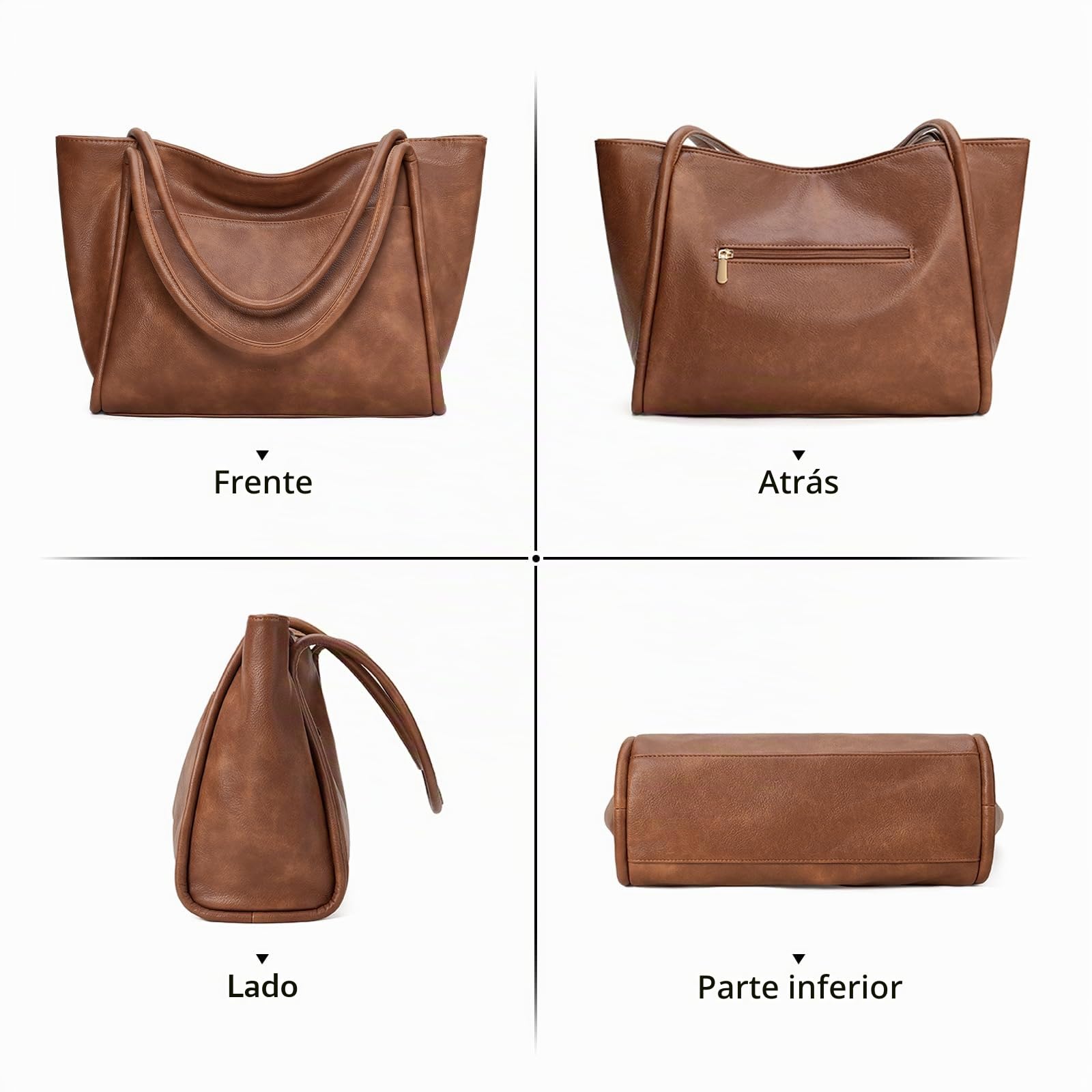 GAEKEAO Bolso Bandolera para Mujer para Universitarias Trabajo Shopper PU Cuero Bolso Hombro Bolsa de Mano Tote
