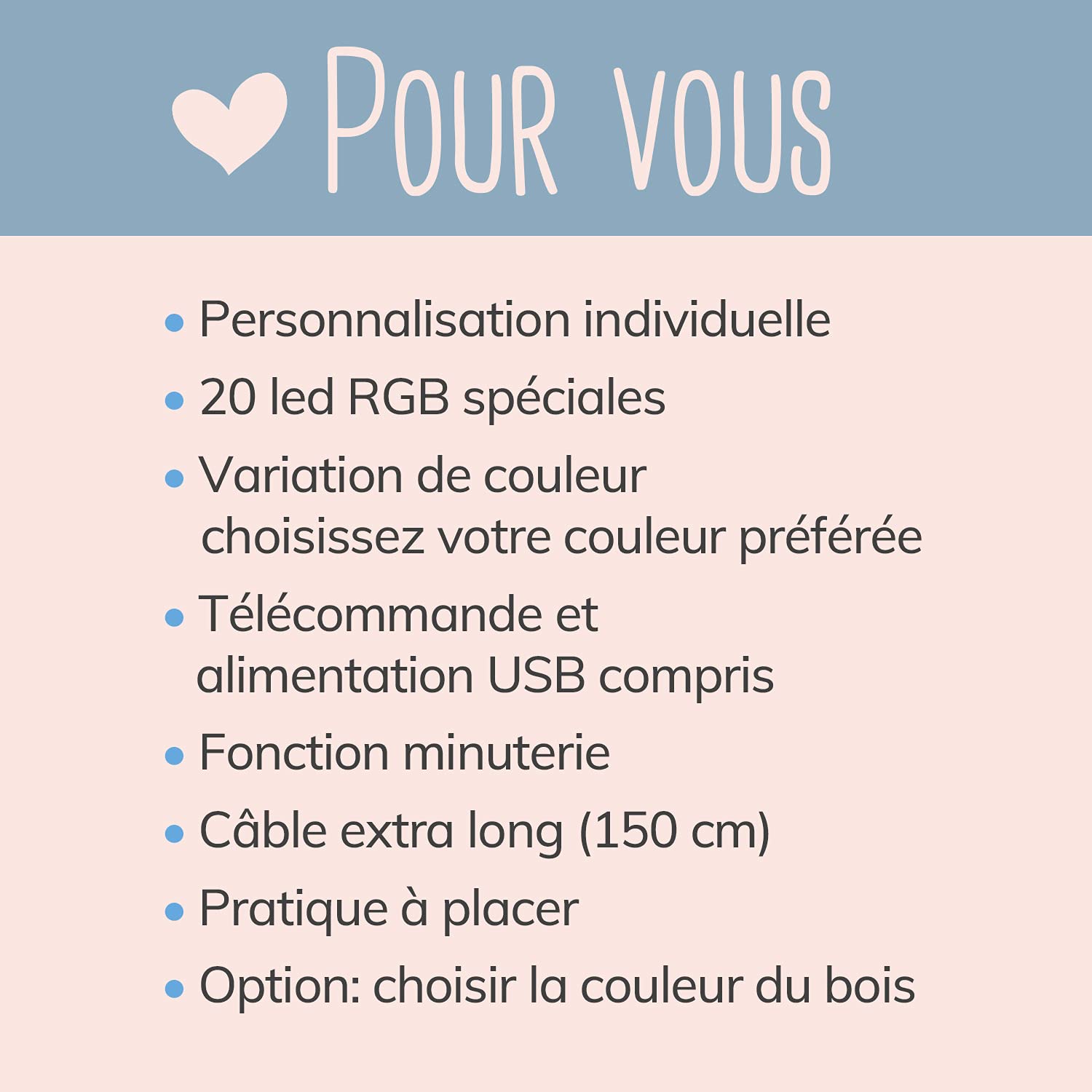 Lampe Led Usb Murale En Bois Gravé Avec Changement De Couleur