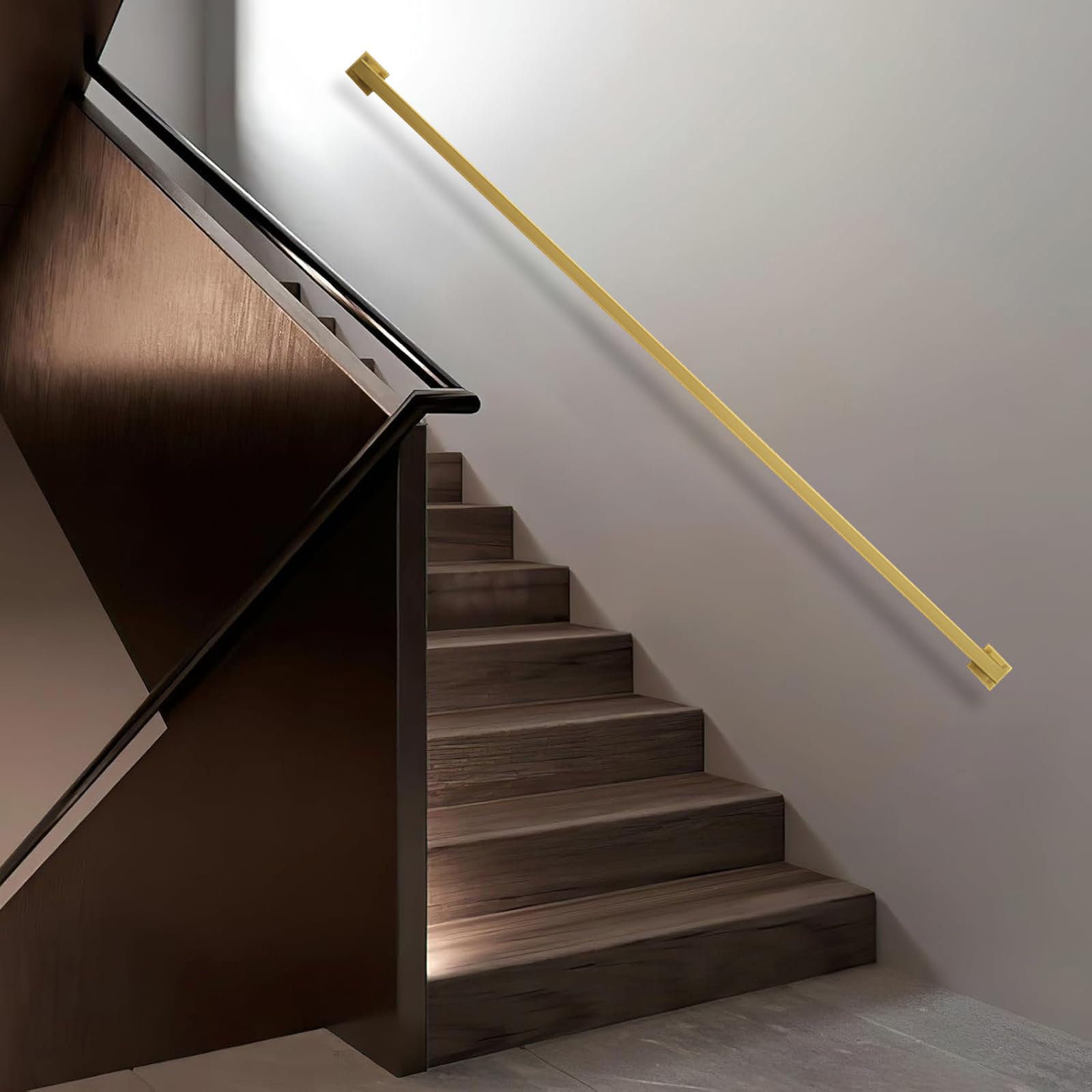 MNYDXY Barandilla De Escalera De Hierro Forjado En Forma De L, Barandillas Redondas De Tubería Galvanizada Negra | Villa Step Valla Protectora De Seguridad Barandillas Para Niños Mayores (tamaño
