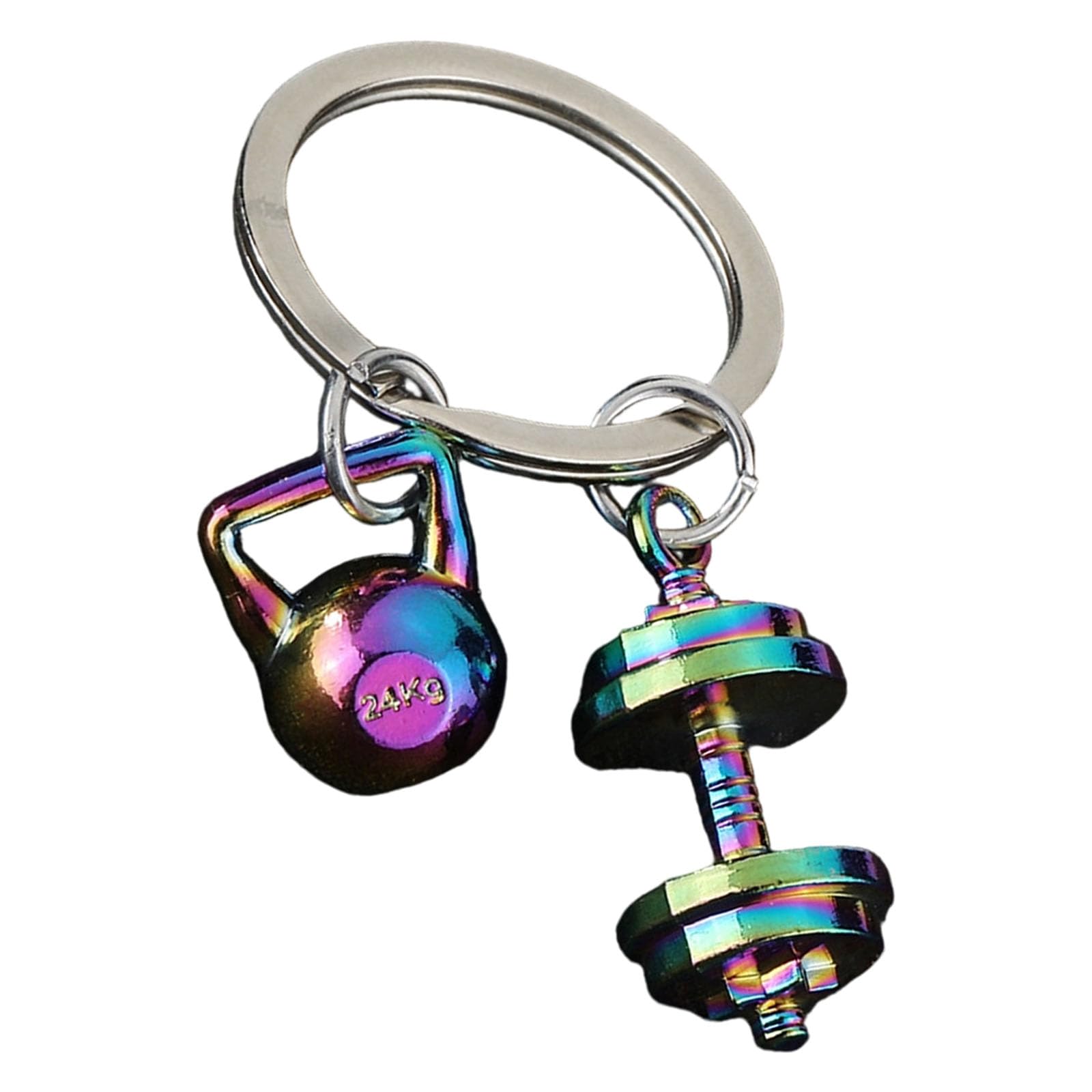 Maxtonser Unique Workout Themed Keychain For Fitness Friend Lightweight Kirsite Dumbbell Charm Secure Holder