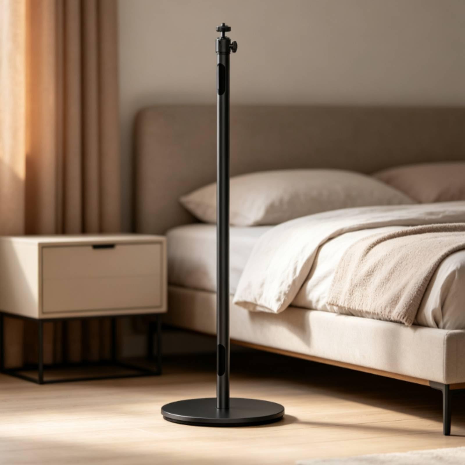 MagiDeal Support Stand Supporto Proiettore Pavimento Asta Telescopica con Inclinazione Fluida E Base Rotonda Compatta in Lega di Alluminio E Acciaio Adatto per, Argento, Altezza Regolabile 250-760