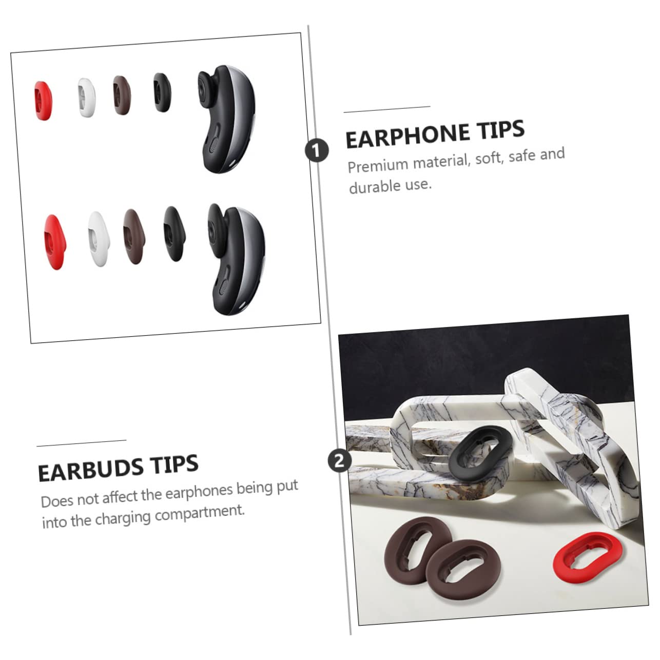 Gatuida 16pares Tapones De Para Auriculares Inalámbricos Compatible Con Buds Live De Negros Rojos y Lavables Seguro Para
