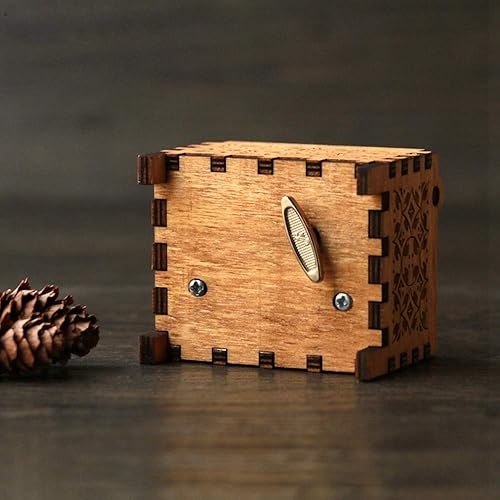 Miniatura 6 de Youtang Swan Lake - Caja de música de madera grabada con mecanismo de mecanismo de cuerda de 18 notas, color marrón