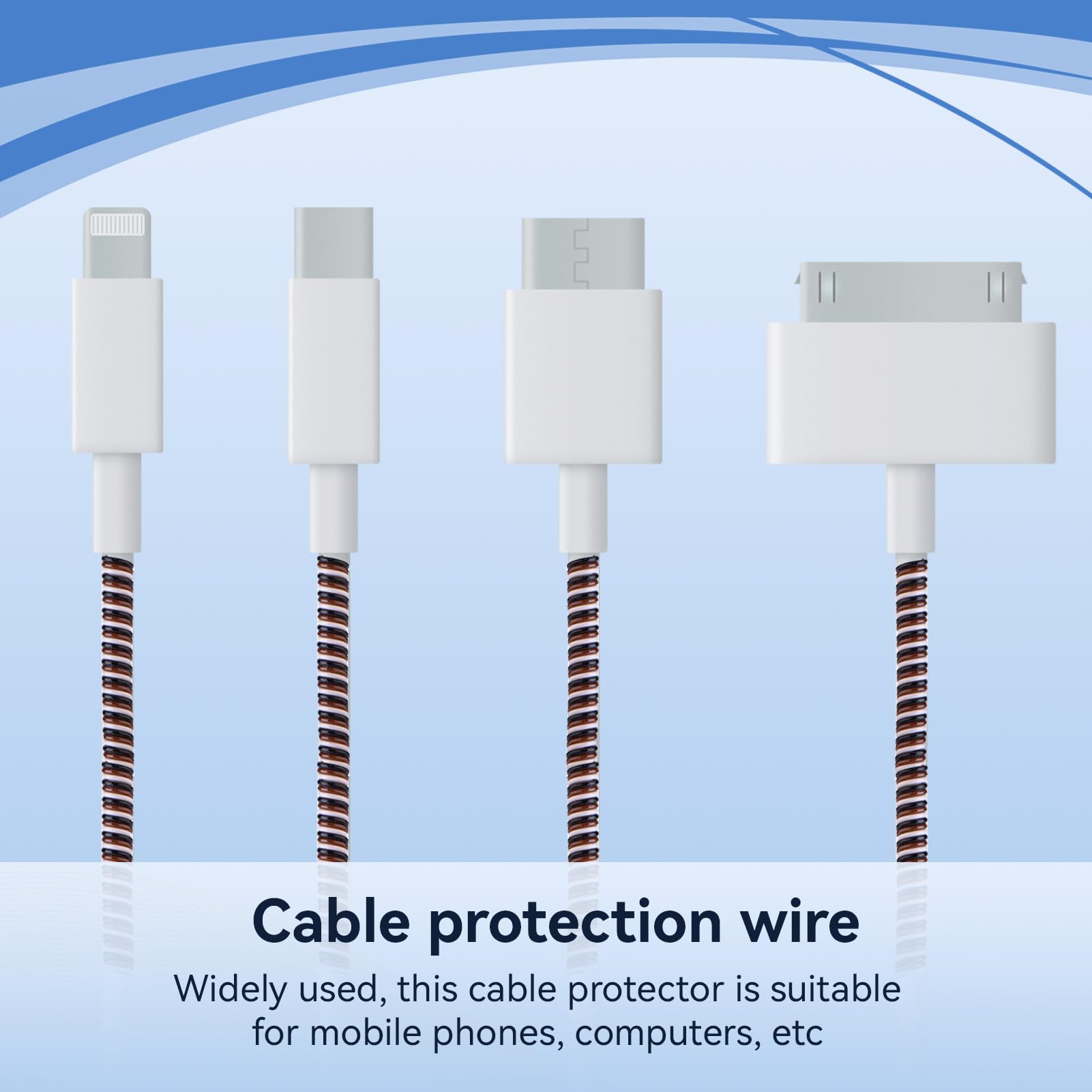 40 Salvacavo In Silicone Per Caricabatterie - Protettore Cavo USB, Bianco E Nero - Foto 4