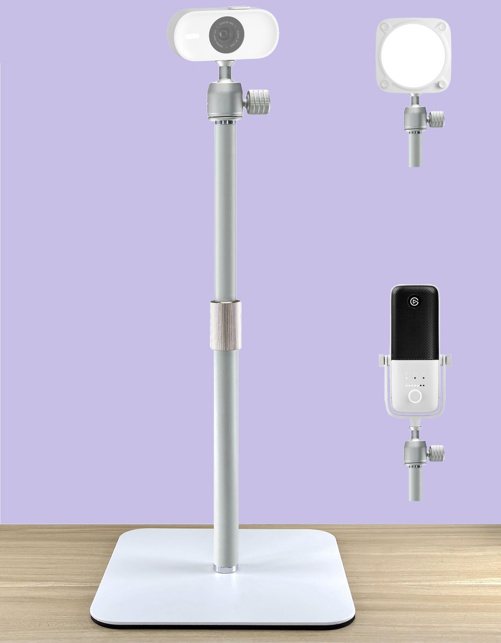 AceTaken White Tabletop Stand Tripod Holder Compatible with Elgato Facecam-Neo,Facecam MK.2 webcams/Wave 3/Wave DX/Wave Neo/Key-Light/Key Light Neo/