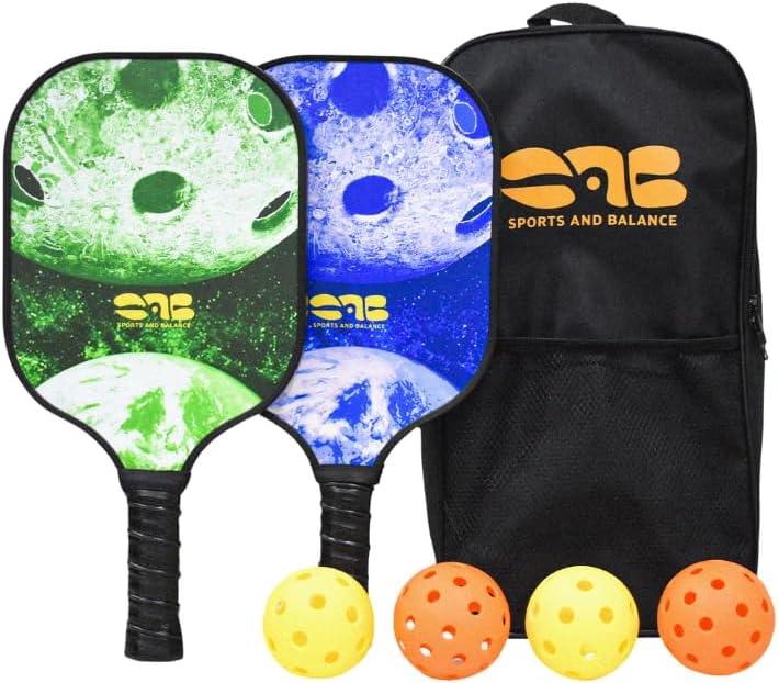 Pickleball Set – Fiberglass Paddles for Adults & Kids, Balls & Bag – Starter Kit for Families & Beginners, Gift Ready – Ideal for Schools, Clubs & Corporate Events – SAB Sports and Balance
