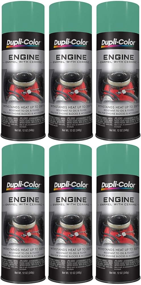 Sherwin-Williams Company Duplicolor Ceramic Detroit Diesel Alpine Green Engine Paint (12 oz) - 6 Pack, 12 Ounces