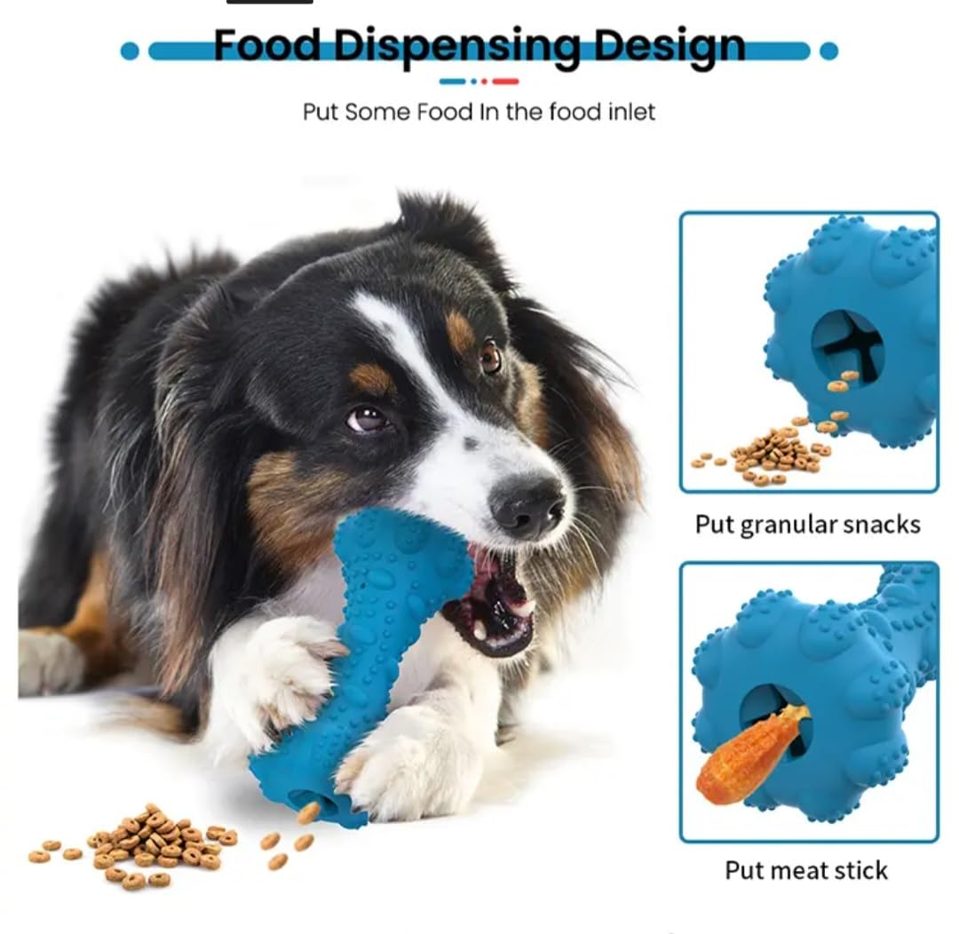 Skyglow PET SUPPLIES Tough Rubber Dog Chew Toy. Safe, non toxic, 4-in-1: Chewer, Teeth Grinder - Image 3