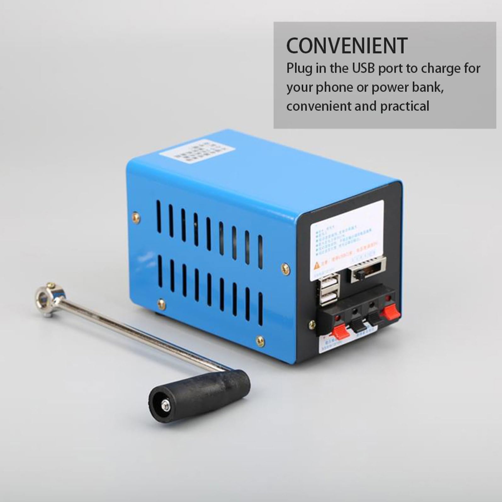 SHINEOFI Generatore a Manovella Portatile Alta Potenza 20w per Emergenza Outdoor, Alimentazione Manuale in Ferro Compatto e Leggero per Power Bank e Telefono