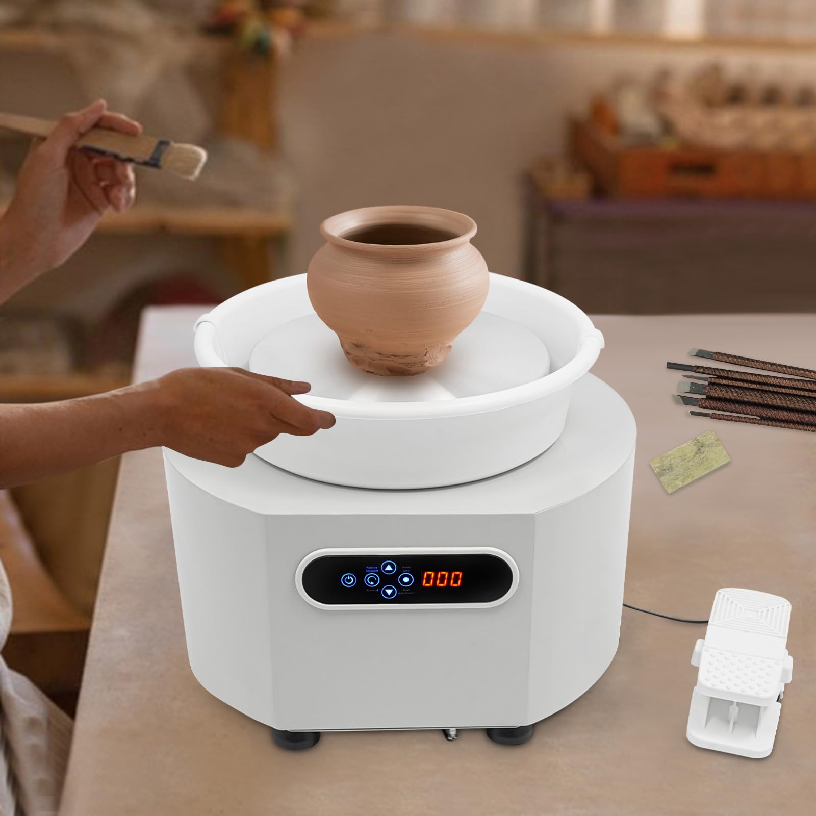 Pottery Wheel,350W Electric Ceramic Forming Machine,Pottery Forming Machine,Craft DIY Clay Tool for Pottery Classrooms,Home DIY,Pottery Bars