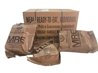 Case of 12 Meals Ready to Eat [MRE]. Genuine USGI Military Rations - 1/2025 and Newer Inspection Dates - Case A, B and A/B Combos. Manufactured by Wornick, Sopacko or Ameriqual. Random Case